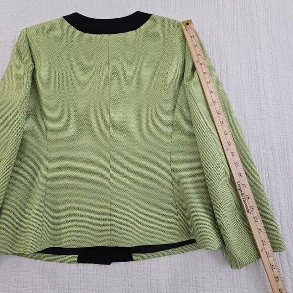 Kasper Separates Blazer Women's 14P Chartreuse Performance 4 Button EUC Workwear - Picture 10 of 15